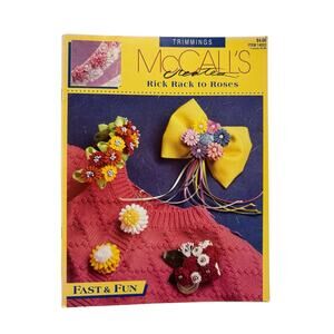 Vintage 1992 Rick Rack to Roses McCalls Creates Trimming Pamphlet Flower #14033